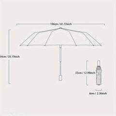 Izturīgs automātiskais melnais lietussarga piedāvājums 1.0 cena un informācija | Lietussargi sievietēm | 220.lv