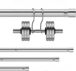 Harrms Aizkaru sliedes regulējamas sudraba krāsā 76 - 157 cm x 2,5 cm cena un informācija | Aizkaru stangas, karnīzes | 220.lv