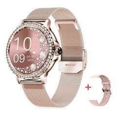 Rosegold viedais pulkstenis sieviešu Bluetooth zvanam 100+ sporta režīma fitnesa pieaugušo viedpulksteņa DIY ciparnīcas operētājsistēmai IOS Android NX19 cena un informācija | Pulksteņi | 220.lv