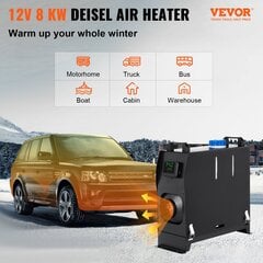 Dīzeļa gaisa sildītājs 12 V Vevor CY-39, 8 kW, melns cena un informācija | Sildītāji | 220.lv