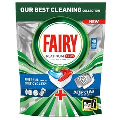 Fairy trauku mazgājamās mašīnas tabletes Platinum plus Deep Clean, 40 gab. cena un informācija | Trauku mazgāšanas līdzekļi | 220.lv