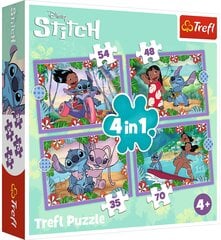 Trefl Disney Puzzle 4in1 Crazy Day Lilo & Stitch krāsaina puzle pašiem mazākajiem 4+ bērniem цена и информация | Песочницы, песок | 220.lv