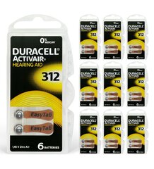 DURACELL ACTIVAIR baterijas dzirdes aparātiem 312 PR41 60 gab. цена и информация | Батарейки | 220.lv