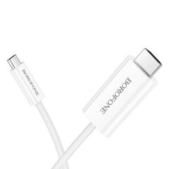 Kabelis Borofone DH10 USB-C to HDMI 1.8m balts cena un informācija | Savienotājkabeļi | 220.lv