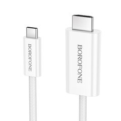 Kabelis Borofone DH10 USB-C to HDMI 1.8m balts cena un informācija | Savienotājkabeļi | 220.lv