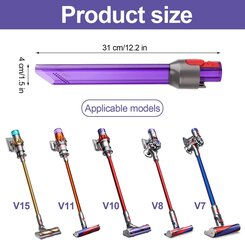 Sprauslas uzgalis, LED šauras spraugas uzgalis, piederumi Dyson putekļsūcējiem, putekļsūcēja sprauslu stiprinājumi, putekļu sūcēja sprauslas Dyson V7 V8 V10 V11 V15 cena un informācija | Putekļu sūcēju piederumi | 220.lv