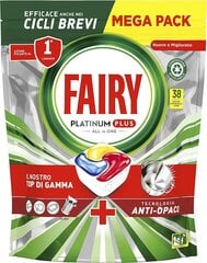 Fairy Platinum Plus Таблетки для посудомоечной машины, 38 шт цена и информация | Средства для мытья посуды | 220.lv