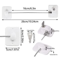 4 iepakojumu saldētavas slēdzenes bez urbumiem bērniem ledus bloķēšanai, baltas cena un informācija | Durvju stopētāji un citi aksesuāri | 220.lv