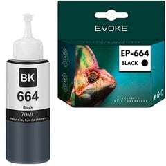 Tintes pudelīte EPSON 664 melna, 70ml , 6400 lappuses, kasetne saderīga ar EcoTank L100, L110, L120, L121, L485, L455, L365, L386, L385, L382, L380, L355, ITS L3050, L3060, L3070. cena un informācija | Tintes kārtridži | 220.lv