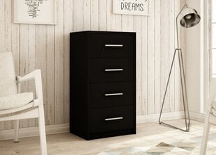 Kumode skapis BODO BLACK 40cm grāmatu plaukts atvilktnes cena un informācija | Kumodes | 220.lv