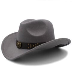 Vīriešu Vilna Chapeu Rietumu kovboju cepure ziemas rudens džentlmenis Džezs Cowgirl Sombrero Hombre Steampunk cepure Izmērs 56 58cm cena un informācija | Vīriešu cepures, šalles, cimdi | 220.lv