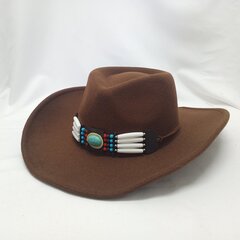 Kovboju cepure rudens ziemas govs raksts Fedora cepure divpusēja sabiezināta kērlinga vērša galva logotips unisex džezs цена и информация | Мужские шарфы, шапки, перчатки | 220.lv