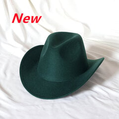 Piparmētru zaļā krāsā Western Cowboy Hat Sieviešu gofrēta kovboju cepure Girl Fedora ar ādu Fedora Toca Toca Knight cepure cena un informācija | Vīriešu cepures, šalles, cimdi | 220.lv