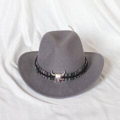 Piparmētru zaļā krāsā Western Cowboy Hat Sieviešu gofrēta kovboju cepure Girl Fedora ar ādu Fedora Toca Toca Knight cepure cena un informācija | Vīriešu cepures, šalles, cimdi | 220.lv