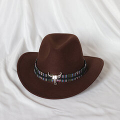 Piparmētru zaļā krāsā Western Cowboy Hat Sieviešu gofrēta kovboju cepure Girl Fedora ar ādu Fedora Toca Toca Knight cepure cena un informācija | Vīriešu cepures, šalles, cimdi | 220.lv