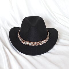 Piparmētru zaļā krāsā Western Cowboy Hat Sieviešu gofrēta kovboju cepure Girl Fedora ar ādu Fedora Toca Toca Knight cepure cena un informācija | Vīriešu cepures, šalles, cimdi | 220.lv