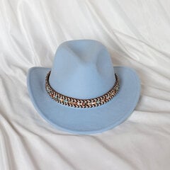 Piparmētru zaļā krāsā Western Cowboy Hat Sieviešu gofrēta kovboju cepure Girl Fedora ar ādu Fedora Toca Toca Knight cepure cena un informācija | Vīriešu cepures, šalles, cimdi | 220.lv