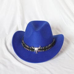 Piparmētru zaļā krāsā Western Cowboy Hat Sieviešu gofrēta kovboju cepure Girl Fedora ar ādu Fedora Toca Toca Knight cepure cena un informācija | Vīriešu cepures, šalles, cimdi | 220.lv