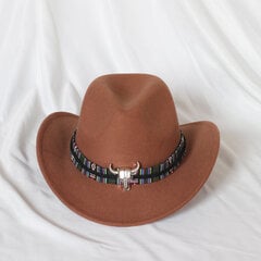 Piparmētru zaļā krāsā Western Cowboy Hat Sieviešu gofrēta kovboju cepure Girl Fedora ar ādu Fedora Toca Toca Knight cepure cena un informācija | Vīriešu cepures, šalles, cimdi | 220.lv