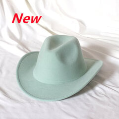 Piparmētru zaļā krāsā Western Cowboy Hat Sieviešu gofrēta kovboju cepure Girl Fedora ar ādu Fedora Toca Toca Knight cepure cena un informācija | Vīriešu cepures, šalles, cimdi | 220.lv