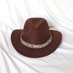 Piparmētru zaļā krāsā Western Cowboy Hat Sieviešu gofrēta kovboju cepure Girl Fedora ar ādu Fedora Toca Toca Knight cepure cena un informācija | Vīriešu cepures, šalles, cimdi | 220.lv