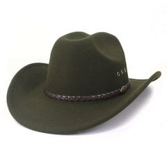 Luksusa metāla josta Rietumu kovboju cepure Vīriešu kungi sievietēm Džeza kovboju cepure ar ādas platām malām Cloche baznīca Sombrero Cowgirl cena un informācija | Vīriešu cepures, šalles, cimdi | 220.lv