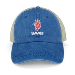 SAAB Vintage Grunge Logo Cowboy Cepure Cepure Beach Trucker Cepures Bērnu Cepure Cepure Vīriešu Cepure Luksusa Sieviešu цена и информация | Мужские шарфы, шапки, перчатки | 220.lv