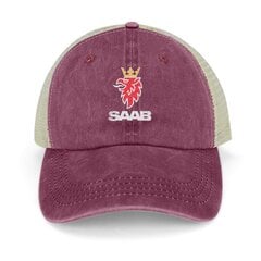 SAAB Vintage Grunge Logo Cowboy Cepure Cepure Beach Trucker Cepures Bērnu Cepure Cepure Vīriešu Cepure Luksusa Sieviešu цена и информация | Мужские шарфы, шапки, перчатки | 220.lv