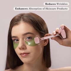 Nefrīta veltnis un Gua Sha komplekts, Rozā kvarca veltnis ar Gua Sha akmeni цена и информация | Массажеры для лица, инструменты для чистки лица | 220.lv