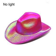 Rietumu LED kovboju cepure Cowgirl cepure Retro LED gaismas malu džeza cilindra cepure mirdzoša līgavas cepure Cosplay kostīmu kovboju uzvalks sievietēm vīriešiem цена и информация | Мужские шарфы, шапки, перчатки | 220.lv