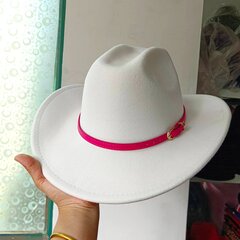 Kovboju cepure Rudens ziema 2023 Vītolu nagu josta Unisex Solid Jazz Hat Knight Western Cowboy cepure chapeu cowboy sombreros de hombr цена и информация | Мужские шарфы, шапки, перчатки | 220.lv