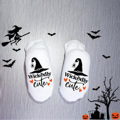 1 pāris pielāgotas baltas, Happy Halloween dekorācijas bērnu zeķes Baby Shower Dāvana Unisex jaundzimušajam Bebe pēdu zeķes 0-1 bērnu apavi cena un informācija | Aplikācijas, rotājumi, uzlīmes | 220.lv