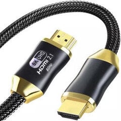 Premium 8K HDMI 2.1 kabelis, 3M garumā, 60 Hz īpaši ātrdarbīgs, 4K 120 Hz, pastiprināts, nesajaucams, 48 Gbps datu pārraide - saderīgs ar visām HDMI ierīcēm cena un informācija | Kabeļi un vadi | 220.lv