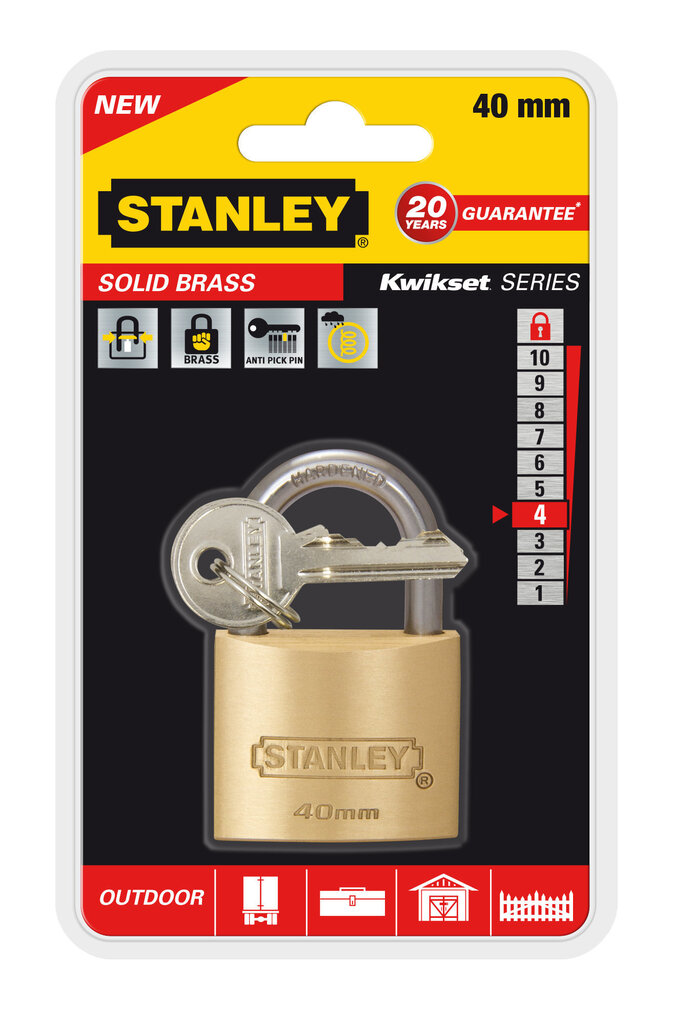 Slēdzene 40mm STANLEY, S742-031 цена и информация | Durvju slēdzenes | 220.lv