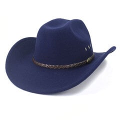 Luksusa metāla josta Rietumu kovboju cepure Vīriešu kungi sievietēm Džeza kovboju cepure ar ādas platām malām Cloche baznīca Sombrero Cowgirl cena un informācija | Vīriešu cepures, šalles, cimdi | 220.lv