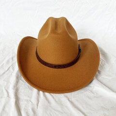 Ziemas rudens vīriešu rietumu sieviešu kovboju cepure džentlmeņiem Lady Cowgirl Džeza cepure ar platām malām filca Fedora cepure Sombrero Hombre cena un informācija | Vīriešu cepures, šalles, cimdi | 220.lv