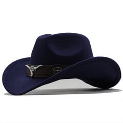 Rietumu kovboju cepure Roll Brim Cowgirl vāciņš Cowboy Jazz Fedora cepures filca vāciņš ar govju lenti sievietēm vīriešiem bērniem bērniem цена и информация | Мужские шарфы, шапки, перчатки | 220.lv