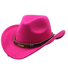 2023. gada Rietumu kovboju cepures 100% vilna priekš unisex vintage Lady Cowgirl Džeza cepure Lapu jostas baznīca Vīriešu metāla Sombrero Hombre cepures цена и информация | Мужские шарфы, шапки, перчатки | 220.lv