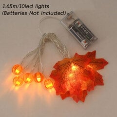 Kļavu lapas Gaismas stīgas Helovīna dekorēšana Pateicības diena Mākslīgā kļavas lapa DIY Garland Fairy Light Party Mājas dekors цена и информация | Аппликации, декорации, наклейки | 220.lv