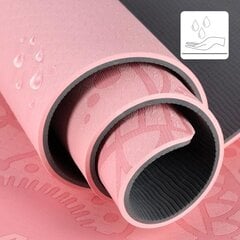 YM10 TPE YOGA MAT GAIŠI ROZĀ HMS cena un informācija | Citas fitnesa preces | 220.lv