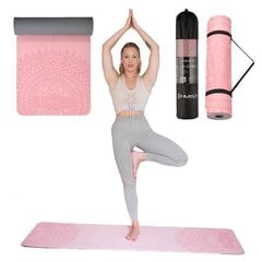 YM10 TPE YOGA MAT GAIŠI ROZĀ HMS cena un informācija | Citas fitnesa preces | 220.lv