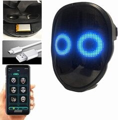 Bluetooth gaismas diodes iedegas ballītes maska ​​Halovīni Ziemassvētku DIY attēlu rediģēšana animācija teksts mīlestība palaidnība koncerts robota seja LED maska цена и информация | Праздничные декорации | 220.lv