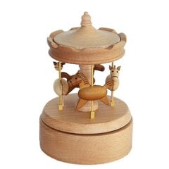 Music Box - Valentīna dienas dāvanu ceļojumi Radoša koka mūzikas kaste, paceļama karuseļa rotaļlieta, dāvana bērnu dienas mīļotajiem draugiem cena un informācija | Mīkstās (plīša) rotaļlietas | 220.lv