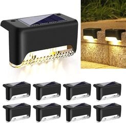 Outdoor Solar Deck Light 8 Pack, Solar Step Light Ūdensizturīgs LED saules gaisma, silta gaisma cena un informācija | Stāvlampas | 220.lv