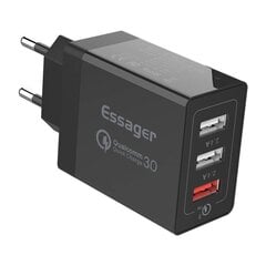 ESSAGER "FANGBO" melnais 30W lādētājs (QC3.0 / 2XUSB) cena un informācija | Lādētāji un adapteri | 220.lv