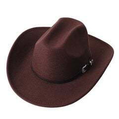 Kovboju cepure rudens un ziemas bieza fedora cepure vienkrāsains sarkans krokains buļļa galvas logotips unisex džezs цена и информация | Мужские шарфы, шапки, перчатки | 220.lv