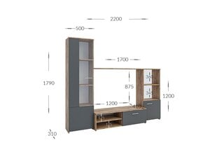 Sekcija Garant Emma, ozols/pelēks cena un informācija | Sekcijas | 220.lv