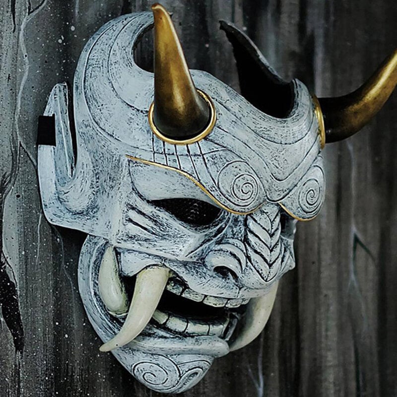 Hannya Demon Mask Japāņu Oni ​​Samurai Noh Kabuki Red Prajna Lateksa maskas Pieaugušajiem Unisex Helovīna Cosplay Rekvizīti cena un informācija | Svētku dekorācijas | 220.lv