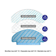 Paredzēts ECOVACS T9 piederumu mazgājamām mopu drānas vienreizējās lietošanas mopu drānas mikrošķiedras tīrīšanas paliktnim Deebot T8 Max T9 AIVI sērijas paklāju tīrītājiem cena un informācija | Lapu pūtēji, zaru smalcinātāji, slaucīšanas iekārtas | 220.lv