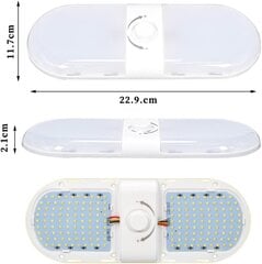 Aptumšojams LED kravas automašīnas salona griestu apgaismojums 12 V 24 V ar slēdzi, 3 krāsu rotējošs universāls RV kempingam (1#180 LED) cena un informācija | Iebūvējamās lampas, LED paneļi | 220.lv